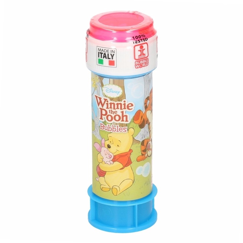 1x kinder bellenblaas winnie de poeh 60 ml gekleurd flesje