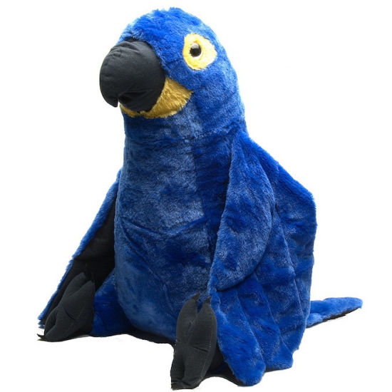 Knuffeldier blauwe papegaai 76 cm