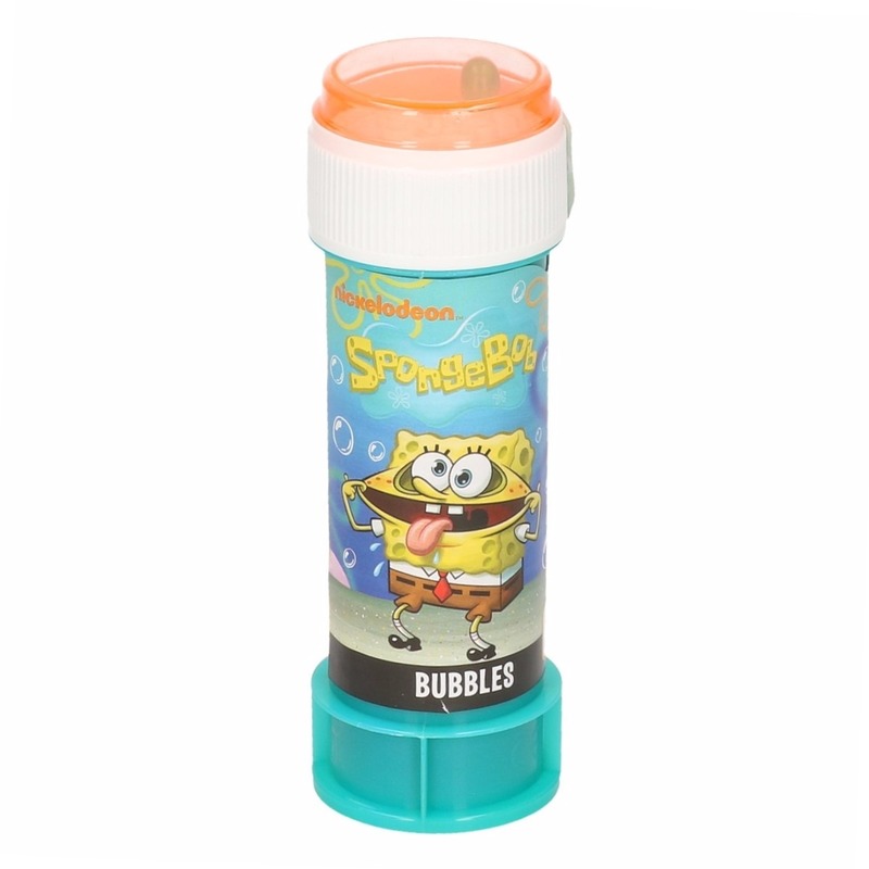1x kinder bellenblaas spongebob 60 ml gekleurd flesje