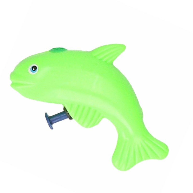 Speelgoed waterpistool vis groen 9 cm
