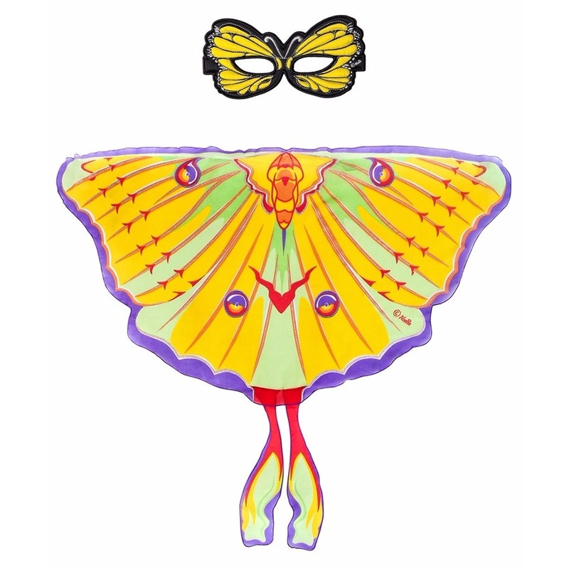 Speelgoed gele komeetstaart vlinder verkleedset