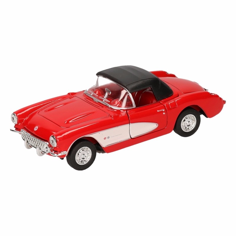 Speelgoed chevrolet corvette rode cabriolet gesloten 12 cm