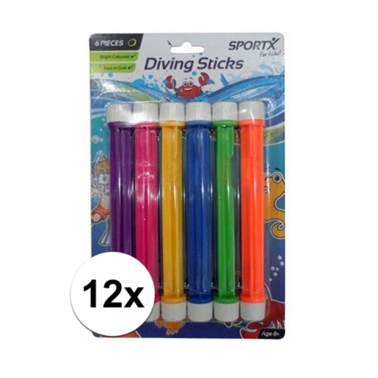 Gekleurde duik sticks 12 stuks