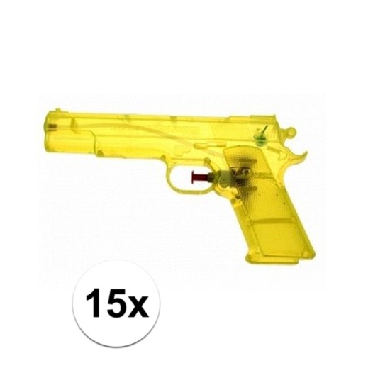 15 stuks voordelige waterpistolen weggevertjes geel