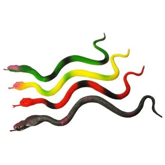 Plastic speelgoed slangen 4 stuks 23 cm