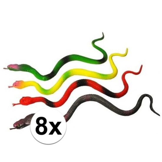 Plastic speelgoed slangen 8 stuks 23 cm