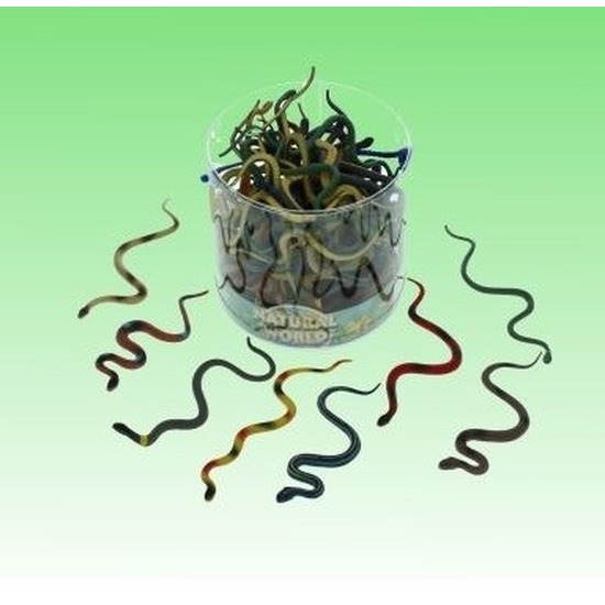 Plastic dieren kleine slangen van 15 cm reptielen dieren decoratie speelgoed