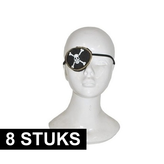 8x piraten ooglapjes met schedel