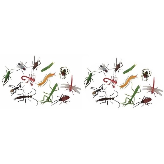 24x plastic speelgoed insecten