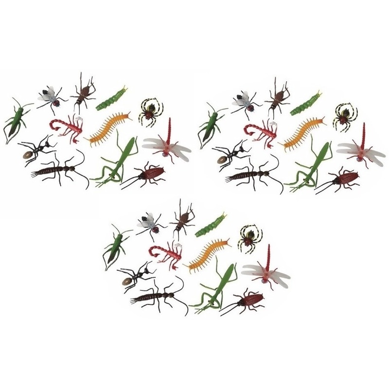 36x plastic speelgoed insecten