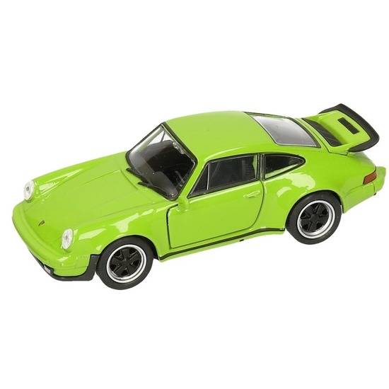 Speelgoed porsche 911 turbo groen autootje 12 cm