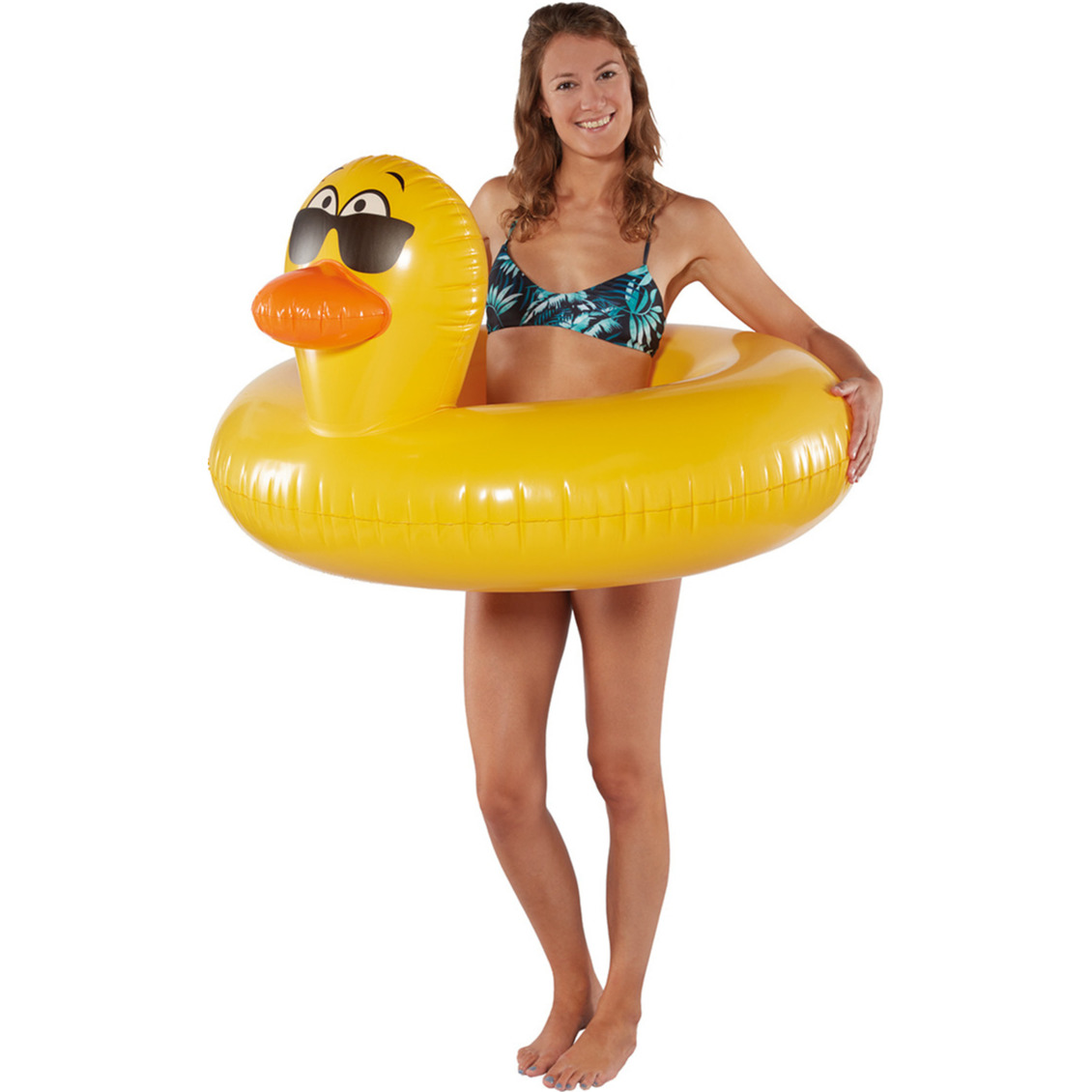 Waterspeelgoed gele eend zwemband zwemring 101 cm voor jongens meisjes kinderen en dames heren volwassenen