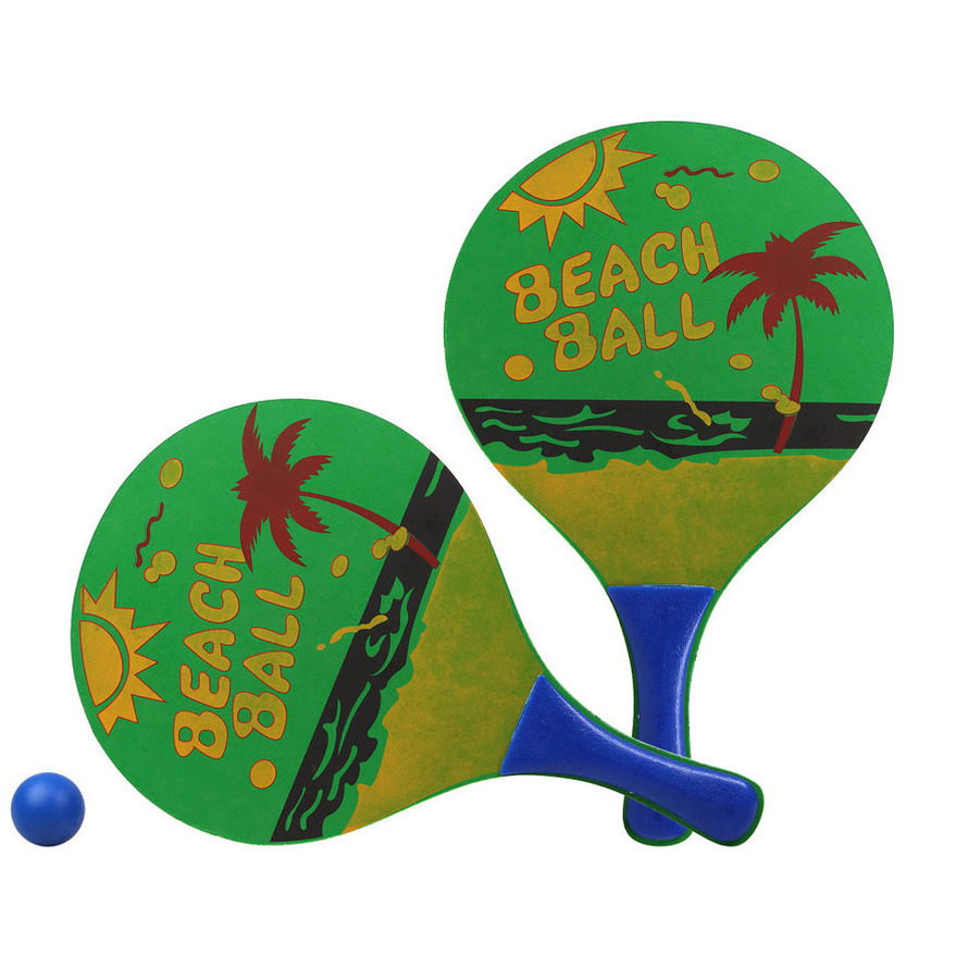Actief speelgoed tennis/beachball setje groen met strandmotief
