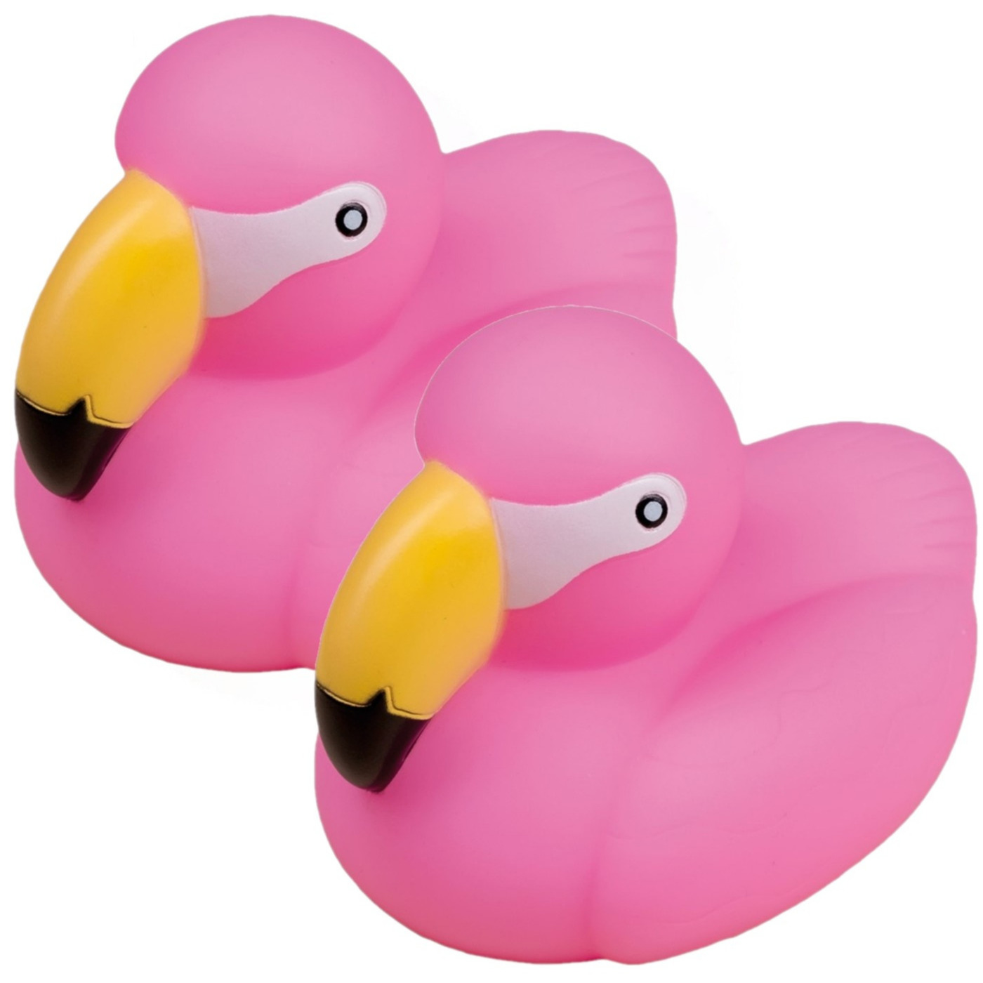 2x flamingo badeendjes badspeelgoed 9 cm