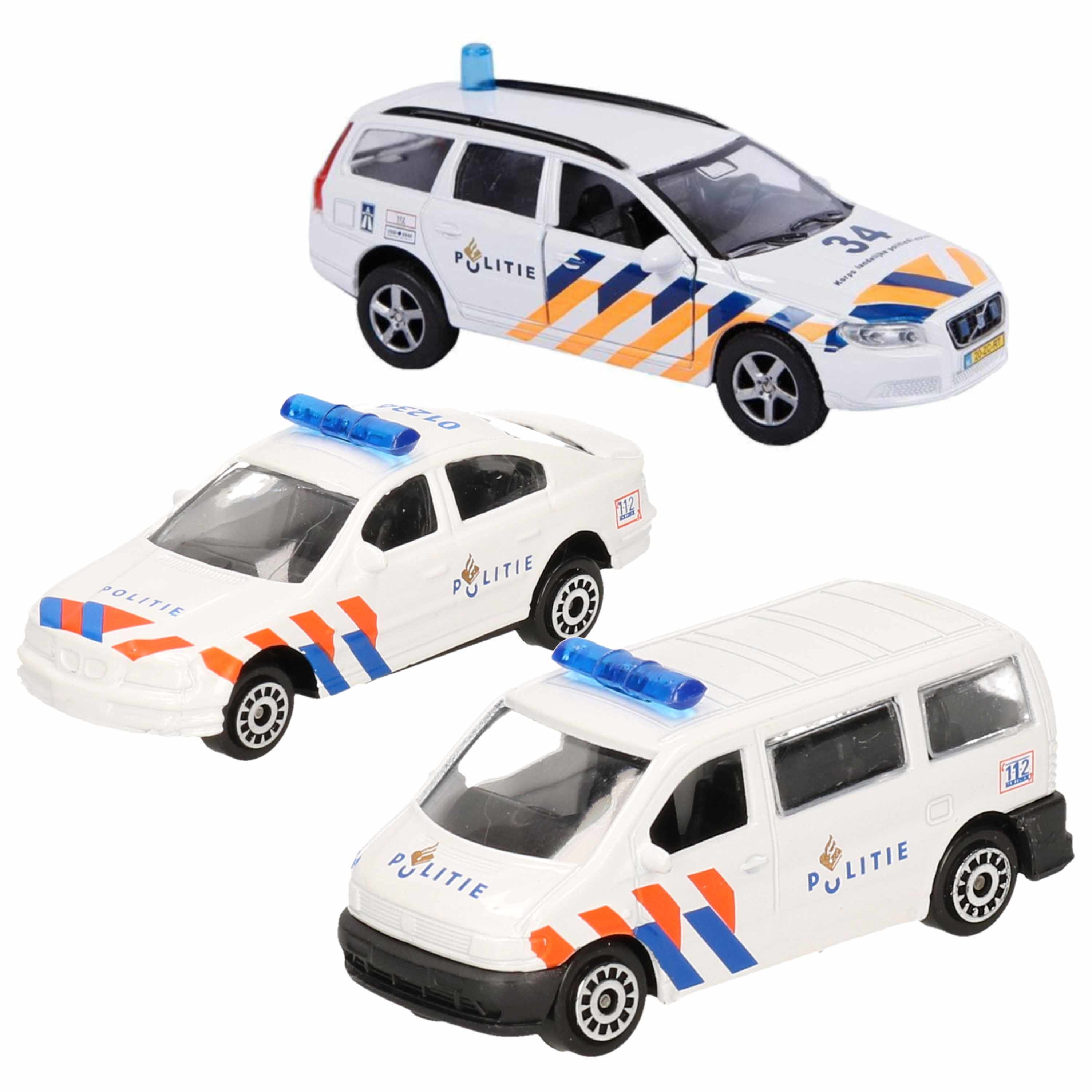 Politie wagens uitgebreide speelgoed set 4 delig die cast 10271967