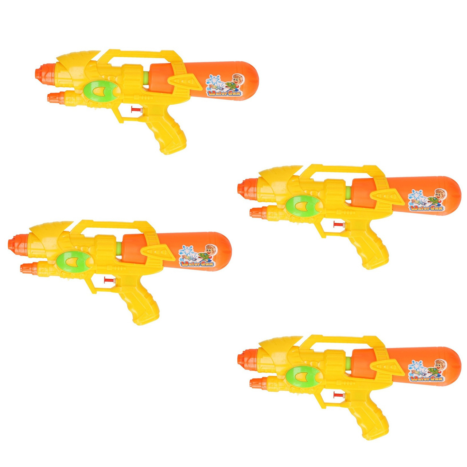 Voordeelset van 6x stuks watergeweer pistool oranje geel 34 cm